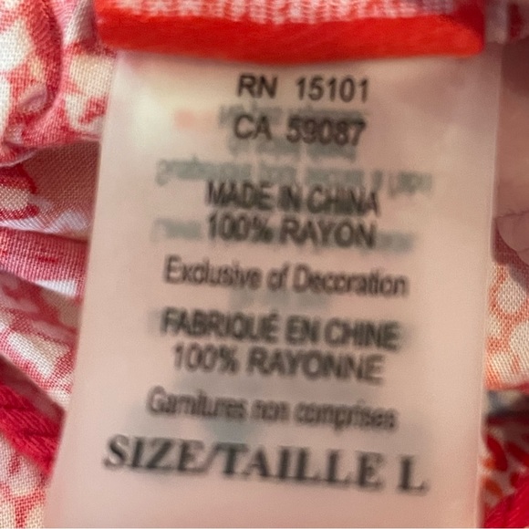 Red Carter Red Floral Tiered Halter Top Maxi Cover-Up Dress Size Large - Picture 12 of 15